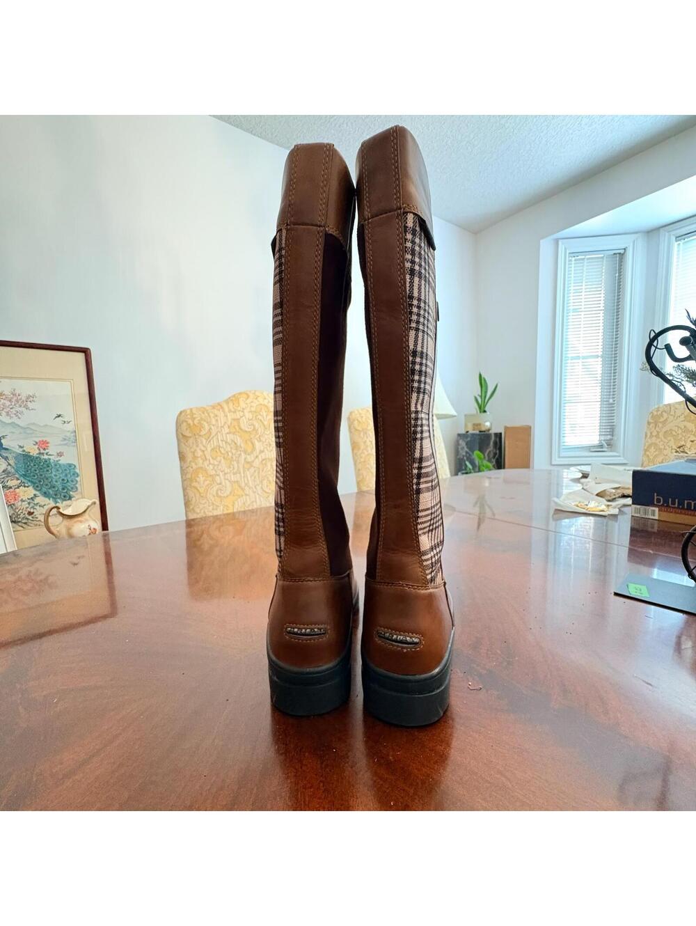 Ariat Baker Tall Boots Brown/Baker Plaid Sz 6B Horseback Riding Equestrian Boots - Picture 7 of 9